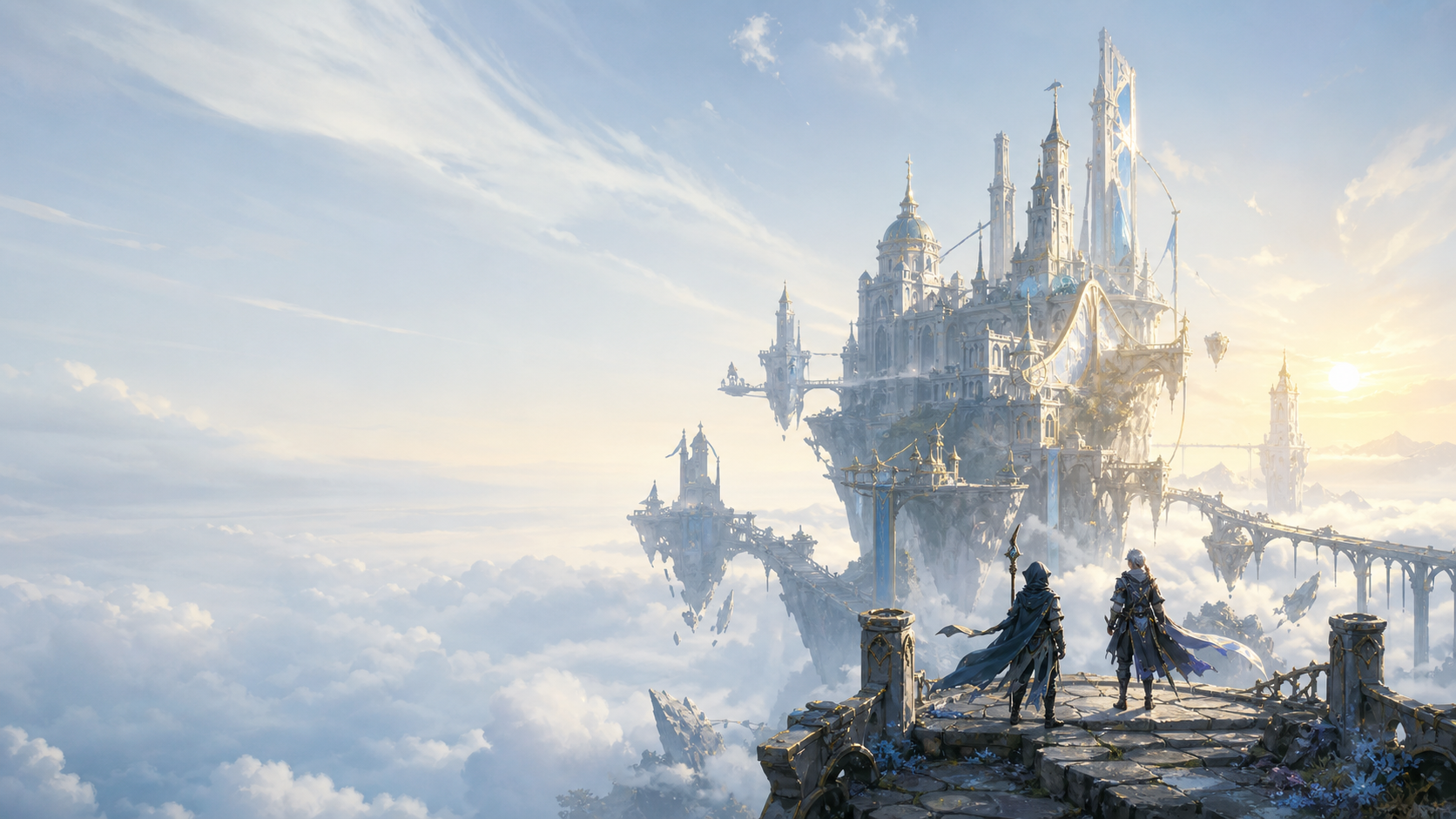 Original sky citadel artwork for the Echoes of Aincrad guide